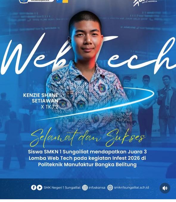 Sabet Juara di Polman Babel, Kenzi Shane Harumkan Nama SMK Negeri 1 Sungailiat di Bidang Web Tech